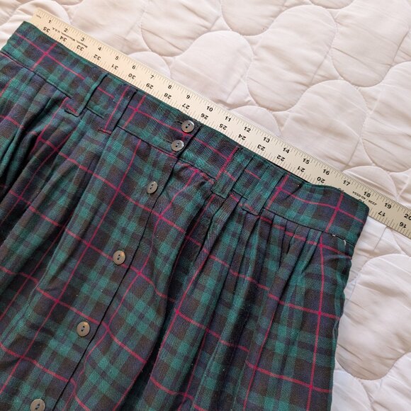 VINTAGE 1990s Truly Yours plaid skirt button front elastic back 22W EUC - Picture 4 of 7